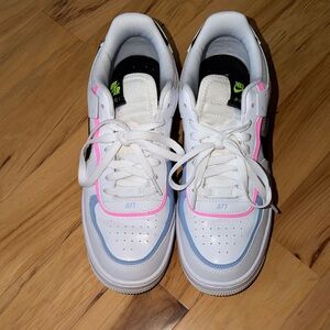 Nike White and Pink Women's Sneakers